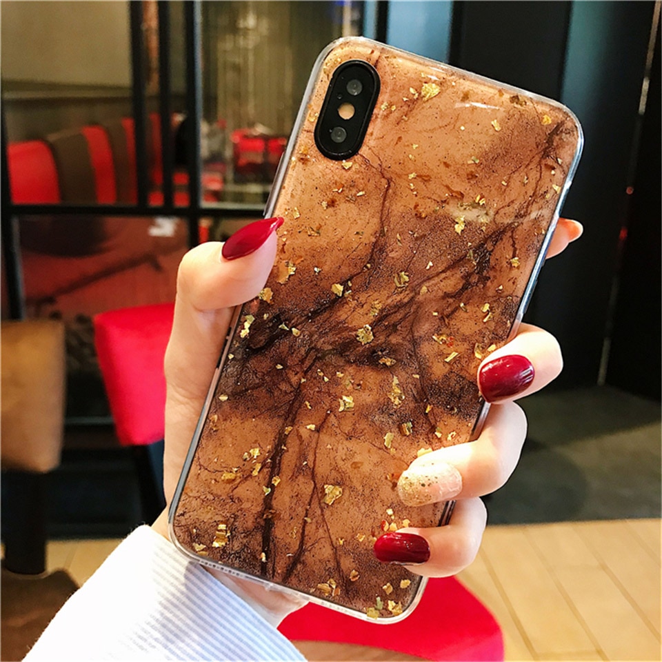 Glittering Stone Textured Soft Case for iPhone