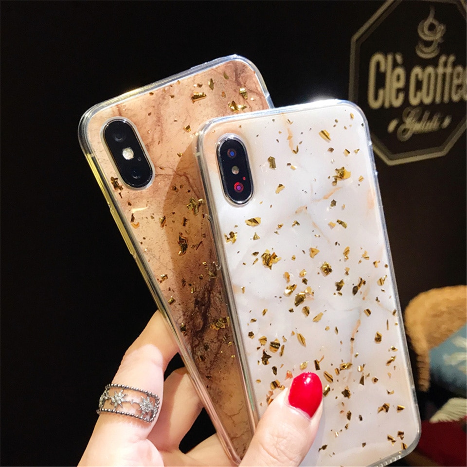 Glittering Stone Textured Soft Case for iPhone