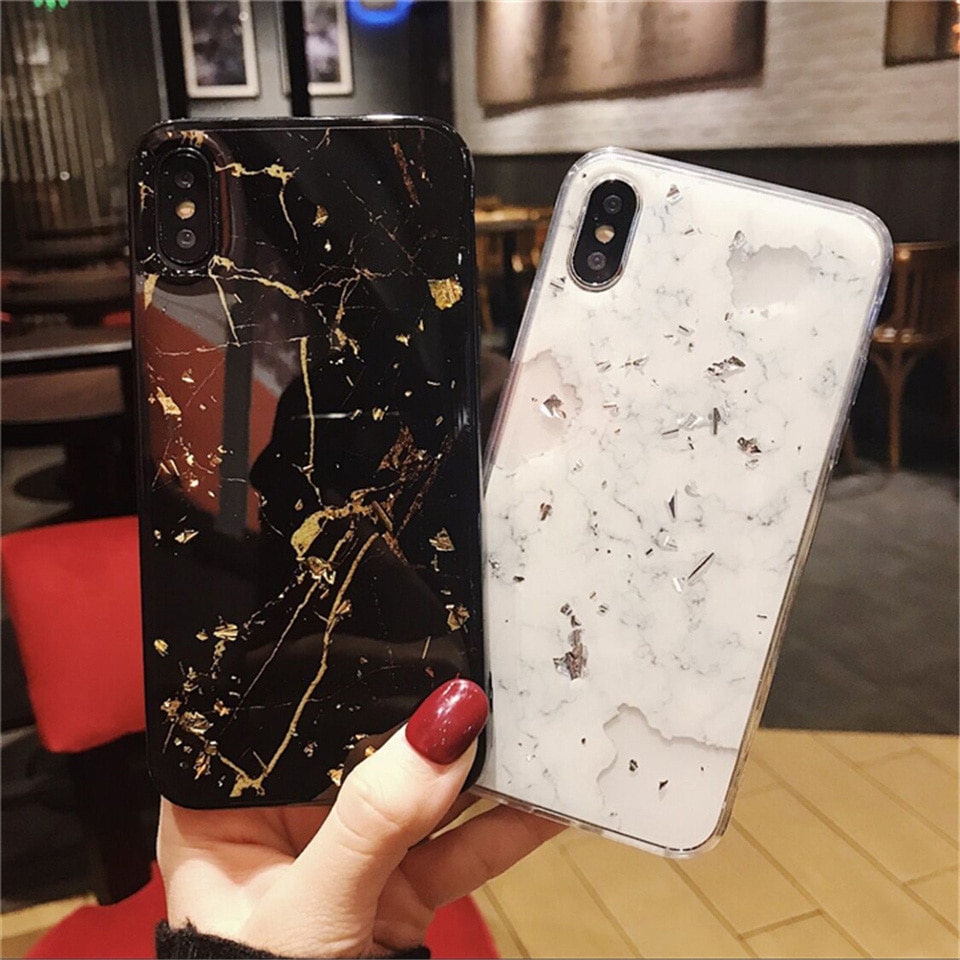 Glittering Stone Textured Soft Case for iPhone