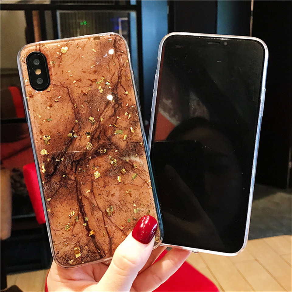 Glittering Stone Textured Soft Case for iPhone
