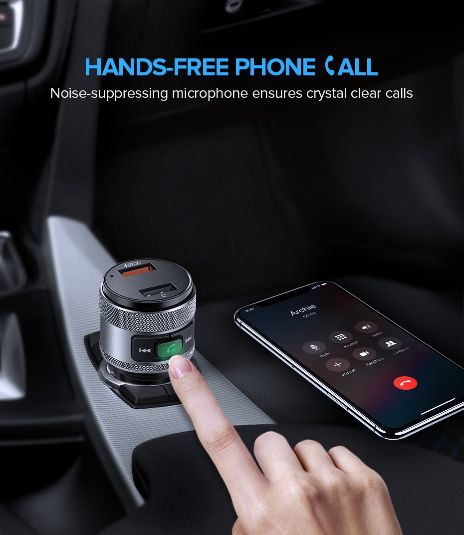 USB and Bluetooth Car Charger for Phones