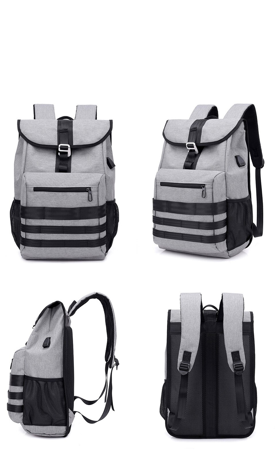 Men's Smart Striped Design Backpack
