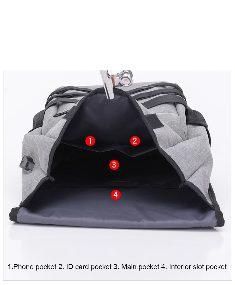 Men's Smart Striped Design Backpack